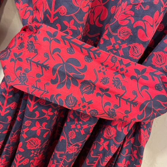 ~ Anthropologie XL Sachin & Babi Nightingale Mini Boho Dress Red Blue Floral - Picture 11 of 16